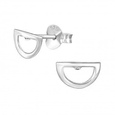 Semicircle - 925 Sterling Silver Simple Stud Earrings SD38899