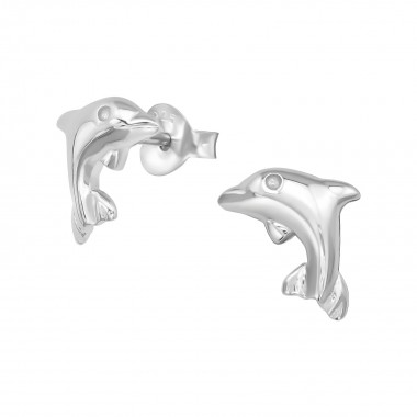 Dolphin - 925 Sterling Silver Simple Stud Earrings SD38908