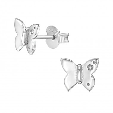Butterfly - 925 Sterling Silver Simple Stud Earrings SD38917