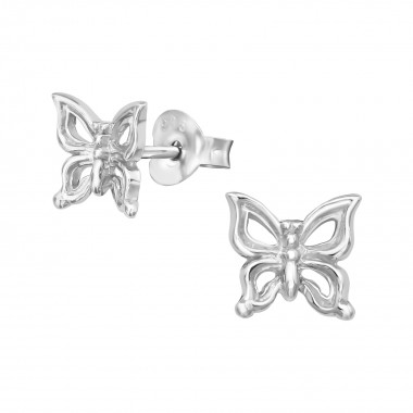 Butterfly - 925 Sterling Silver Simple Stud Earrings SD38918