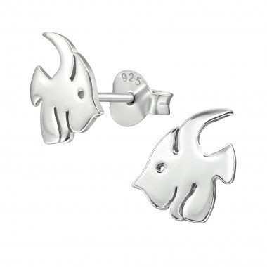 Fish - 925 Sterling Silver Simple Stud Earrings SD38919