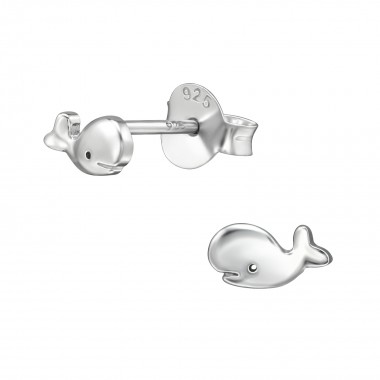Whale - 925 Sterling Silver Simple Stud Earrings SD38920