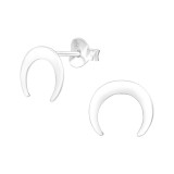 Moon - 925 Sterling Silver Simple Stud Earrings SD38930