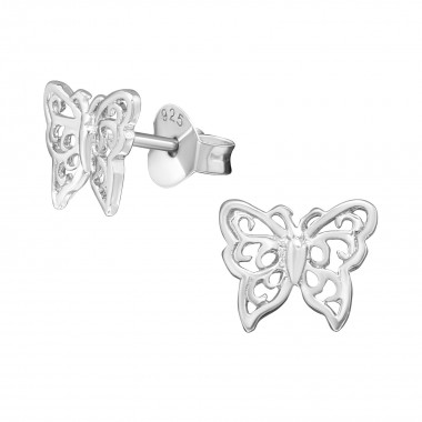 Butterfly - 925 Sterling Silver Simple Stud Earrings SD38940