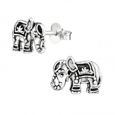 Elephant - 925 Sterling Silver Simple Stud Earrings SD38988