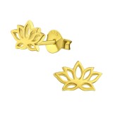 Lotus Flower - 925 Sterling Silver Simple Stud Earrings SD39031