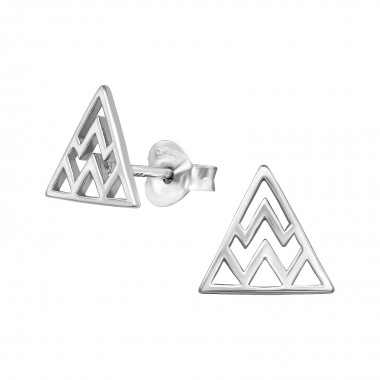 Triangle - 925 Sterling Silver Simple Stud Earrings SD39054