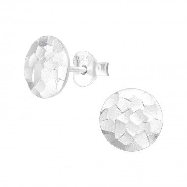 Round - 925 Sterling Silver Simple Stud Earrings SD39062