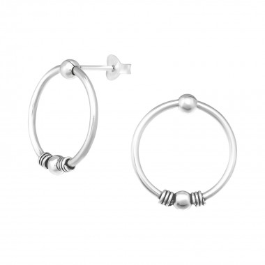 Bali - 925 Sterling Silver Simple Stud Earrings SD39091