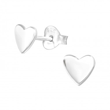 Heart - 925 Sterling Silver Simple Stud Earrings SD39112