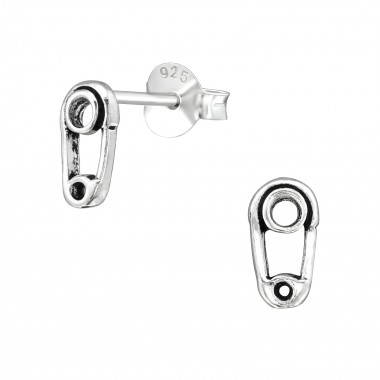 Safety Pin - 925 Sterling Silver Simple Stud Earrings SD39133