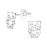 Owl - 925 Sterling Silver Simple Stud Earrings SD39147