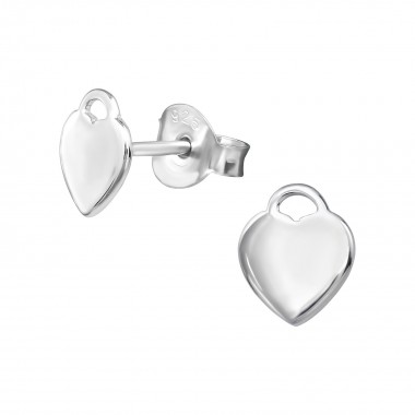 Heart - 925 Sterling Silver Simple Stud Earrings SD39303