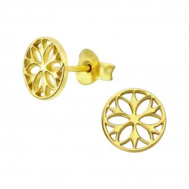 Flower - 925 Sterling Silver Simple Stud Earrings SD39304