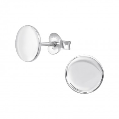 Round - 925 Sterling Silver Simple Stud Earrings SD39305