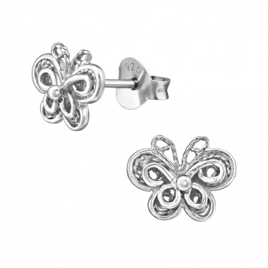 Butterfly - 925 Sterling Silver Simple Stud Earrings SD39318