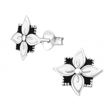 Flower - 925 Sterling Silver Simple Stud Earrings SD39394
