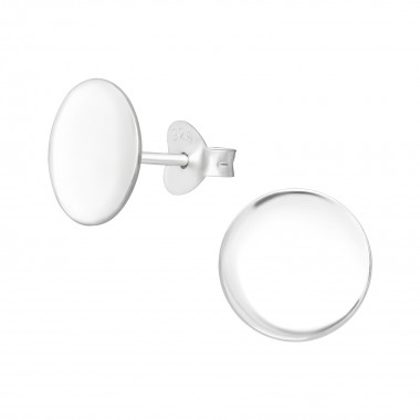 Round - 925 Sterling Silver Simple Stud Earrings SD39453