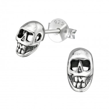 Skull - 925 Sterling Silver Simple Stud Earrings SD39521