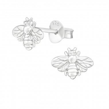 Bee - 925 Sterling Silver Simple Stud Earrings SD39536