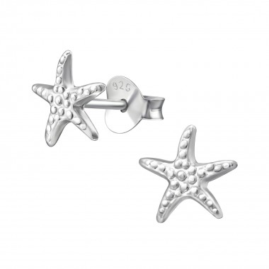 Starfish - 925 Sterling Silver Simple Stud Earrings SD39574