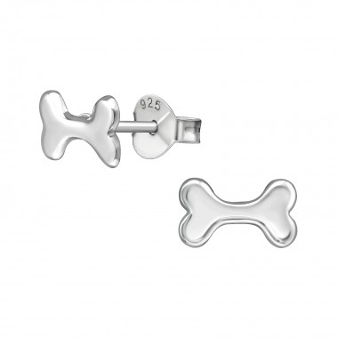 Dog Bone - 925 Sterling Silver Simple Stud Earrings SD39575