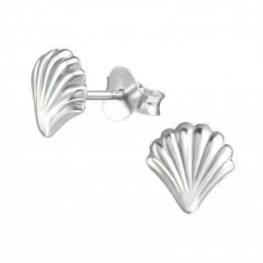 Shell - 925 Sterling Silver Simple Stud Earrings SD39578