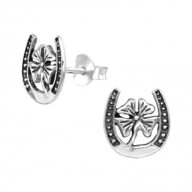 Lucky Clover - 925 Sterling Silver Simple Stud Earrings SD39616