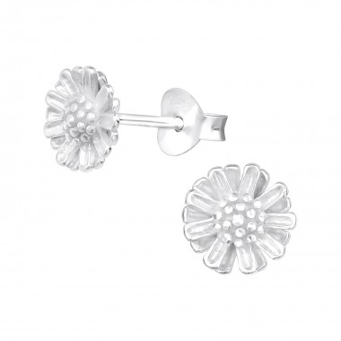 Flower - 925 Sterling Silver Simple Stud Earrings SD39650
