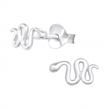 Snake - 925 Sterling Silver Simple Stud Earrings SD39812