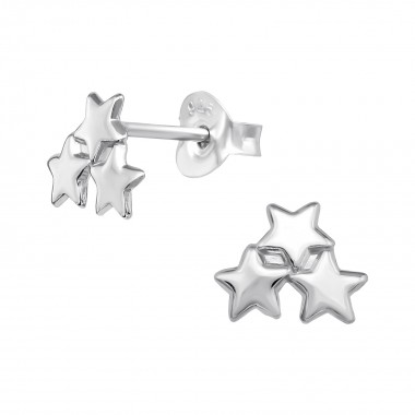 Star - 925 Sterling Silver Simple Stud Earrings SD39820