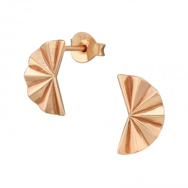 Folding Fan - 925 Sterling Silver Simple Stud Earrings SD39880