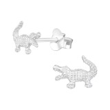 Crocodile - 925 Sterling Silver Simple Stud Earrings SD39913