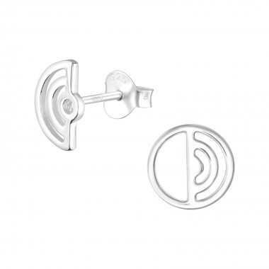 Geometric - 925 Sterling Silver Simple Stud Earrings SD39941