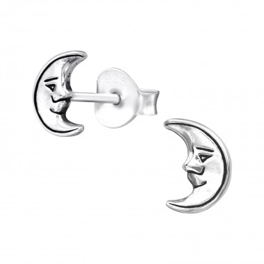 Crescent Moon - 925 Sterling Silver Simple Stud Earrings SD39942