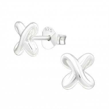 Cross - 925 Sterling Silver Simple Stud Earrings SD39953