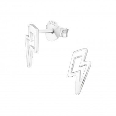 Thunderbolt - 925 Sterling Silver Simple Stud Earrings SD39970