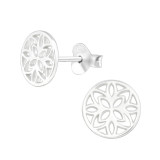 Flower - 925 Sterling Silver Simple Stud Earrings SD39975