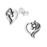 Horse - 925 Sterling Silver Simple Stud Earrings SD39981