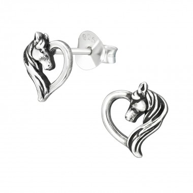 Horse - 925 Sterling Silver Simple Stud Earrings SD39981