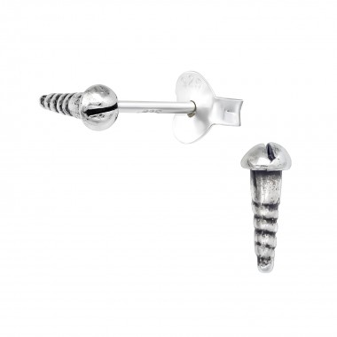 Screw - 925 Sterling Silver Simple Stud Earrings SD39982