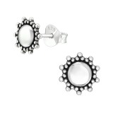 Sun - 925 Sterling Silver Simple Stud Earrings SD39984