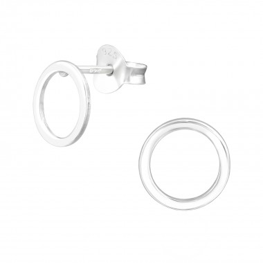 Circle - 925 Sterling Silver Simple Stud Earrings SD40298