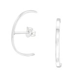 Geometric - 925 Sterling Silver Simple Stud Earrings SD40361
