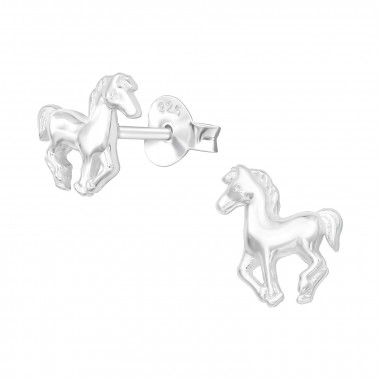 Horse - 925 Sterling Silver Simple Stud Earrings SD40376