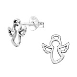 Angel - 925 Sterling Silver Simple Stud Earrings SD40402