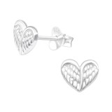 Heart - 925 Sterling Silver Simple Stud Earrings SD40467