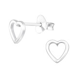 Heart - 925 Sterling Silver Simple Stud Earrings SD40474