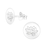 Flower - 925 Sterling Silver Simple Stud Earrings SD40496