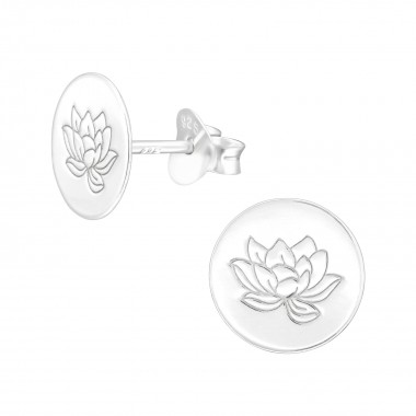 Flower - 925 Sterling Silver Simple Stud Earrings SD40496